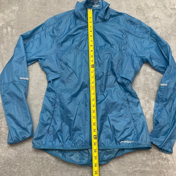 Brooks Running Windbreaker Jacket M Bright Blue Shelter Technology - Picture 4 of 8